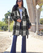 Full Size Plaid Button Up Lapel Collar Coat - Body By J'ne