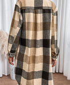 Plaid Button Down Longline Coat - Body By J'ne