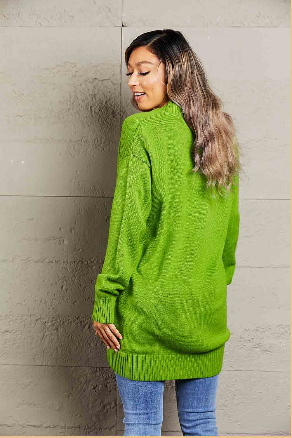 Double Take Ribbed Trim Dropped Shoulder Pocketed Cardigan - Body By J'ne