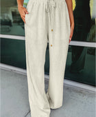 Drawstring Wide Leg Pants - Body By J'ne