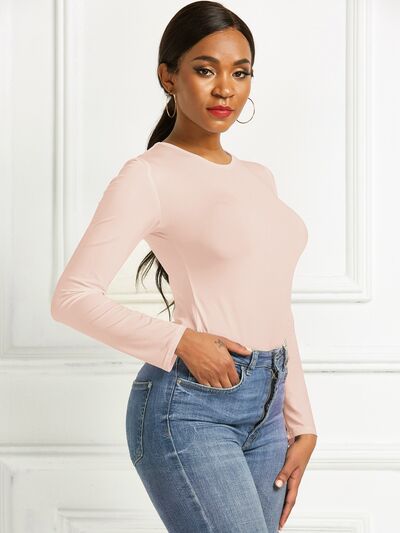 Round Neck Long Sleeve Bodysuit - Body By J'ne