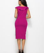 Ruched Ruffled Cap Sleeve Dress - Body By J'ne