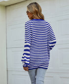 Striped Button Up Long Sleeve Cardigan - Body By J'ne