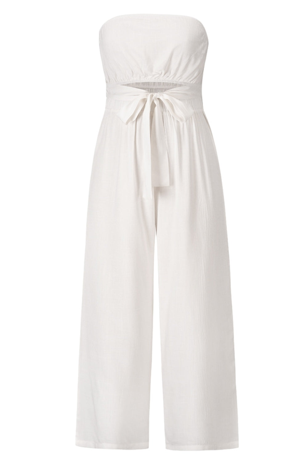 Tied Cutout Tube Wide Leg Jumpsuit - Body By J'ne