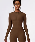 Half Zip Long Sleeve Active Romper - Body By J'ne