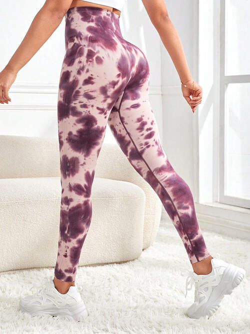 Tie-Dye Wide Waistband Active Leggings - Body By J'ne