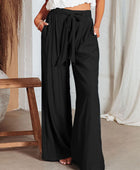 Drawstring Pocketed Wide Leg Pants - Body By J'ne