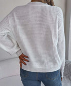 Cable-Knit Round Neck Long Sleeve Sweater - Body By J'ne