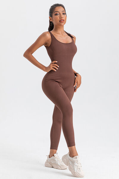 Wide Strap Sleeveless Active Jumpsuit - Body By J'ne