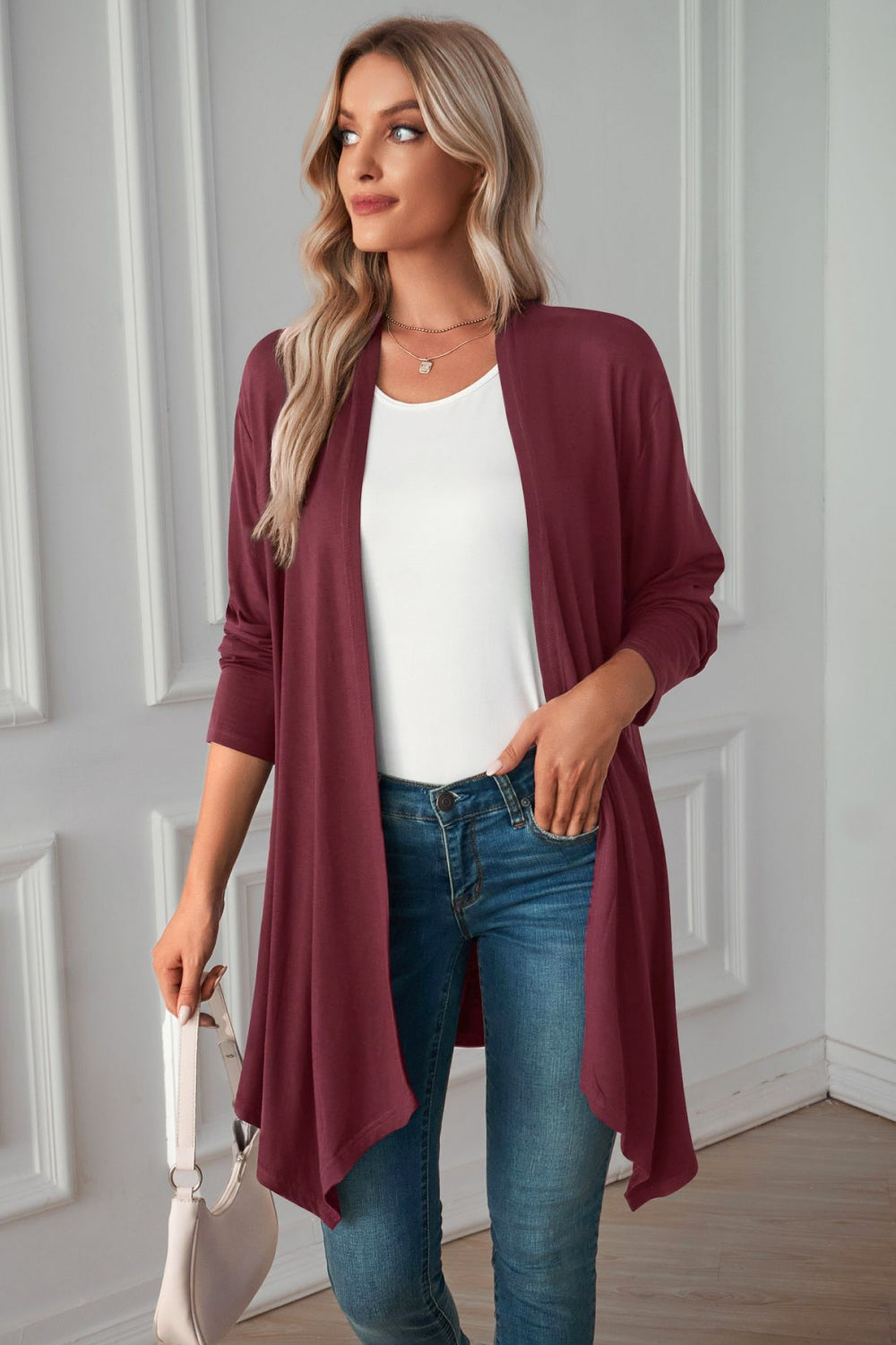 Open Front Long Sleeve Cardigan - Body By J'ne