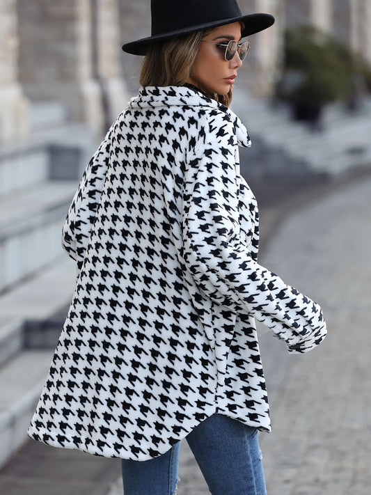 Houndstooth Button Down Jacket - Body By J'ne