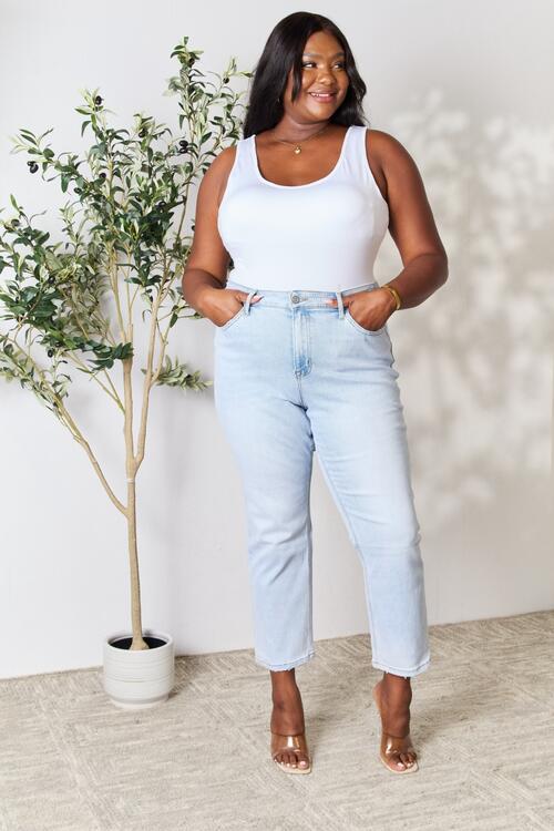 Utopia Full Size High Waist Straight Jeans - Body By J'ne