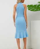 Ruffled Grecian Neck Dress - Body By J'ne