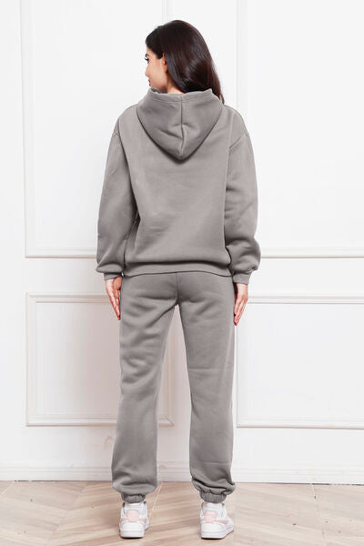 Drop Shoulder Long Sleeve Hoodie and Pants Set - Body By J'ne