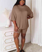 Basic Bae Full Size Soft Rayon Three-Quarter Sleeve Top and Shorts Set - Body By J'ne