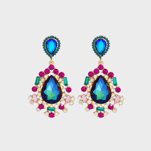 Teardrop Shape Rhinestone Alloy Dangle Earrings - Body By J'ne