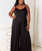 Soft Rayon Spaghetti Strap Tied Wide Leg Jumpsuit - Body By J'ne