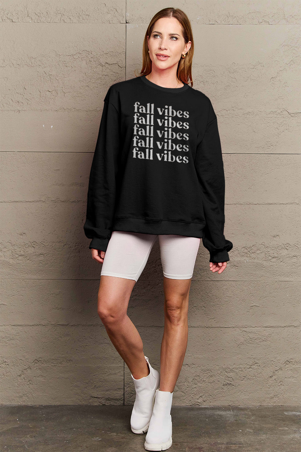 Full Size FALL VIBES Graphic Sweatshirt - Body By J'ne