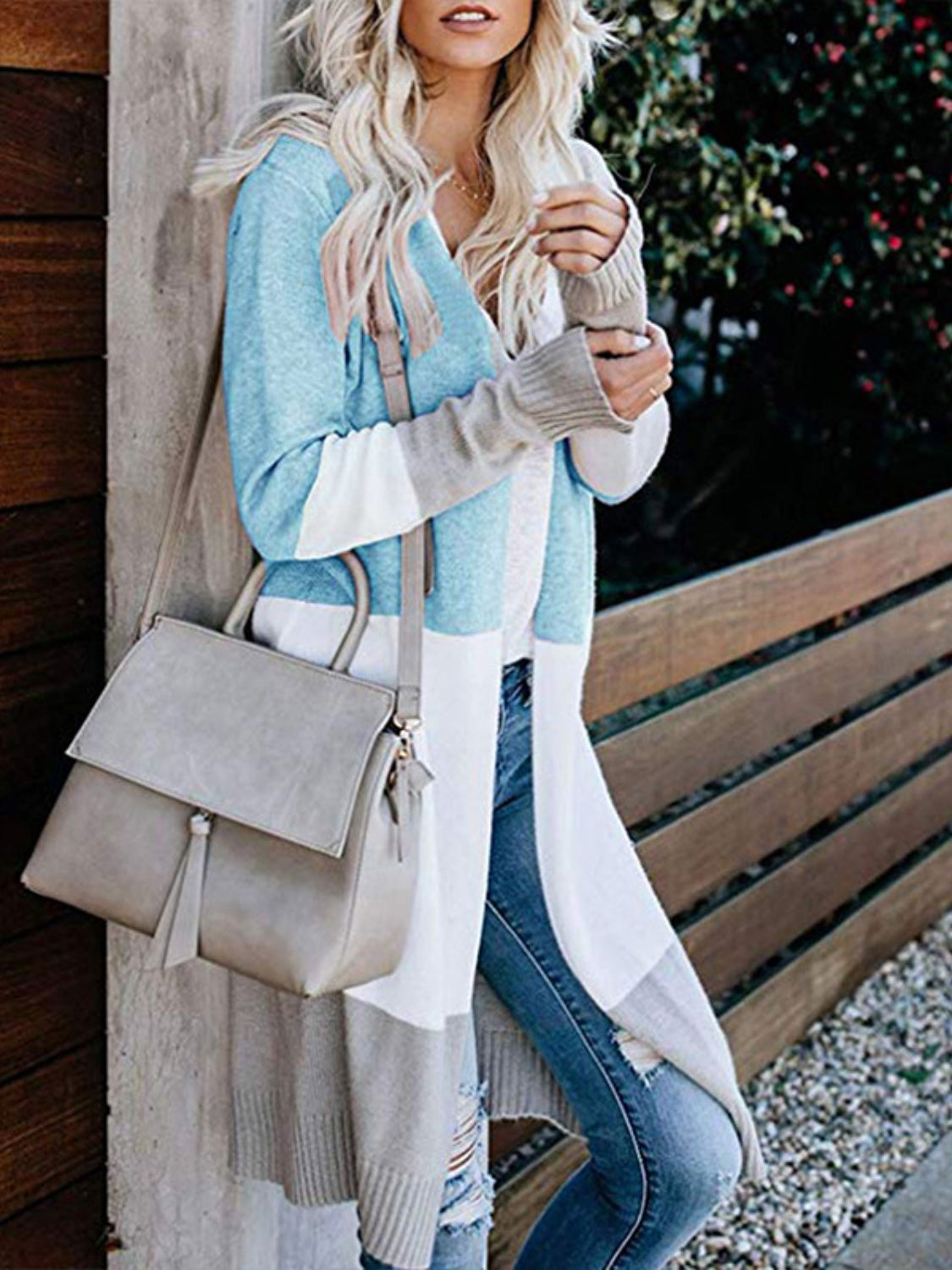 Color Block Open Front Longline Cardigan - Body By J'ne