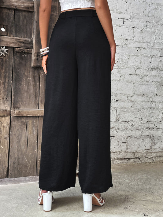 Ruched High Waist Wide Leg Pants - Body By J'ne