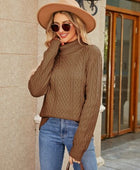 Cable-Knit Mock Neck Sweater - Body By J'ne