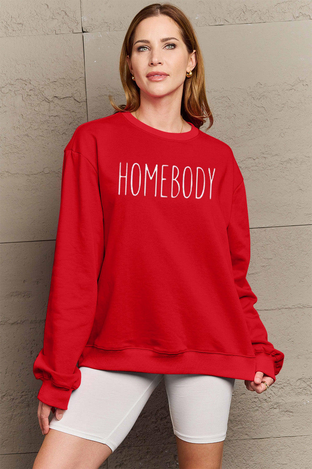 Full Size HOMEBODY Graphic Sweatshirt - Body By J'ne