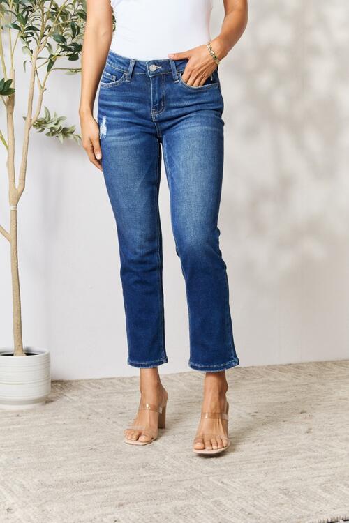 Melody Distressed Cropped Jeans - Body By J'ne