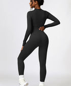 Half Zip Long Sleeve Active Jumpsuit - Body By J'ne