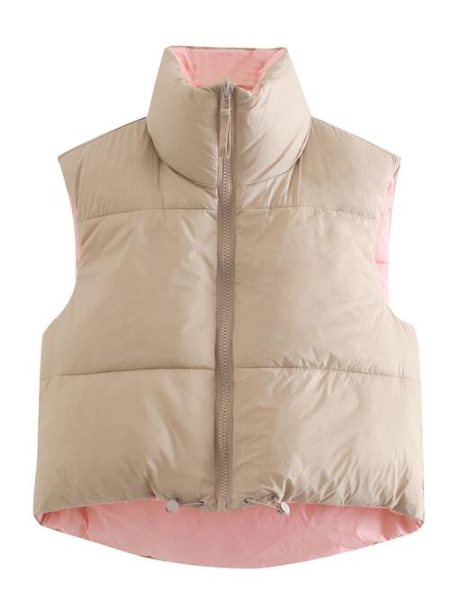 Zip Up Drawstring Reversible Vest - Body By J'ne