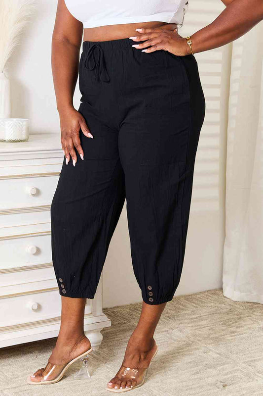 Nikki Decorative Button Cropped Pants - Body By J'ne