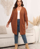 Plus Size Open Front Cardigan With Pockets - Body By J'ne