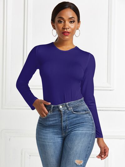 Round Neck Long Sleeve Bodysuit - Body By J'ne