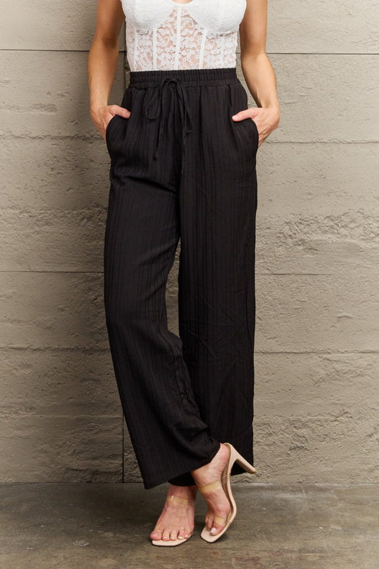 Tie Waist Long Pants - Body By J'ne