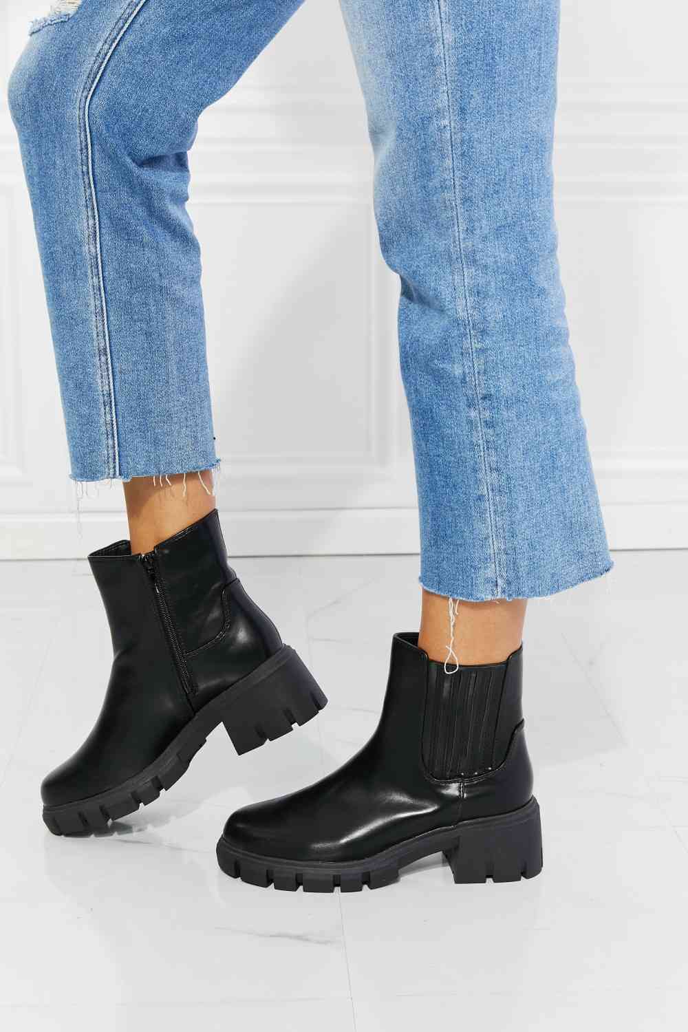 What It Takes Lug Sole Chelsea Boots in Black - Body By J'ne