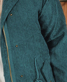 Plus Size Zipper and Snap Down Drawstring Jacket - Body By J'ne