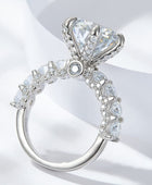 3-Carat Moissanite Platinum-Plated Side Stone Ring - Body By J'ne