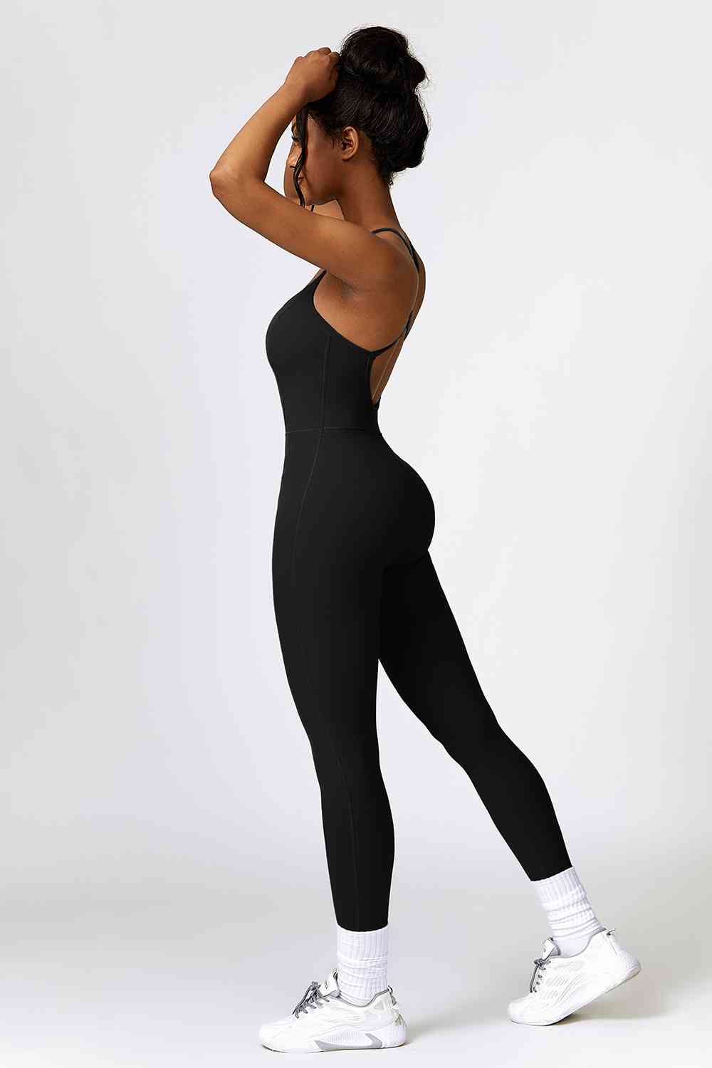 Open Back Spaghetti Strap Sports Jumpsuit - Body By J'ne