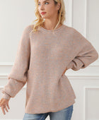 Round Neck Drop Shoulder Sweater - Body By J'ne