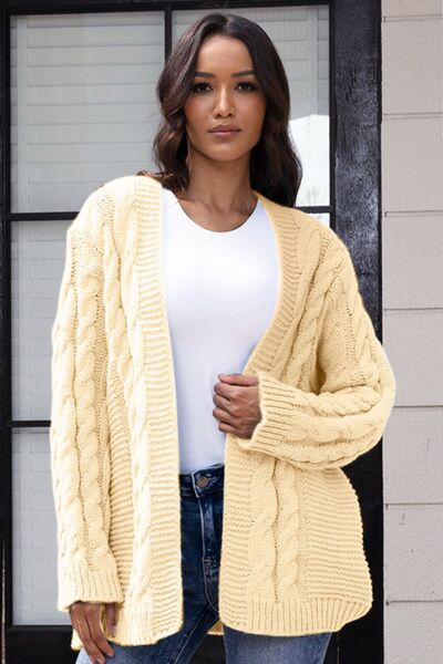 Open Front Cable-Knit Cardigan - Body By J'ne