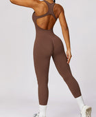 Cutout Racerback Active Jumpsuit - Body By J'ne