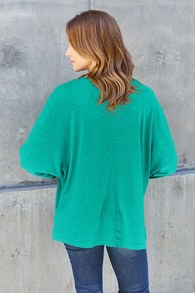 Full Size Round Neck Long Sleeve T-Shirt - Body By J'ne
