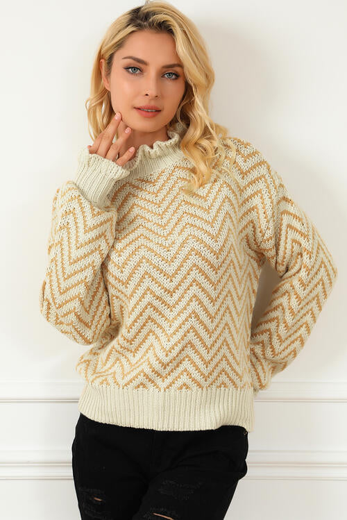 Mock Neck Drop Shoulder Sweater - Body By J'ne