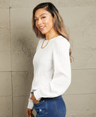 Ribbed Round Neck Long Sleeve Top - Body By J'ne