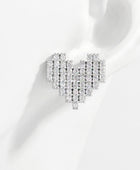 925 Sterling Silver Inlaid Zircon Heart Stud Earrings - Body By J'ne