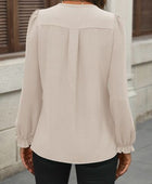 Notched Flounce Sleeve Blouse - Body By J'ne