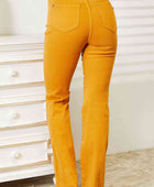 Full Size High Waist Tummy Control Garment Dyed Flare Jeans - Body By J'ne
