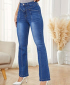 High Waist Bootcut Jeans with Pockets - Body By J'ne