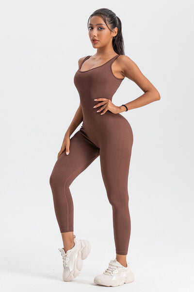 Wide Strap Sleeveless Active Jumpsuit - Body By J'ne