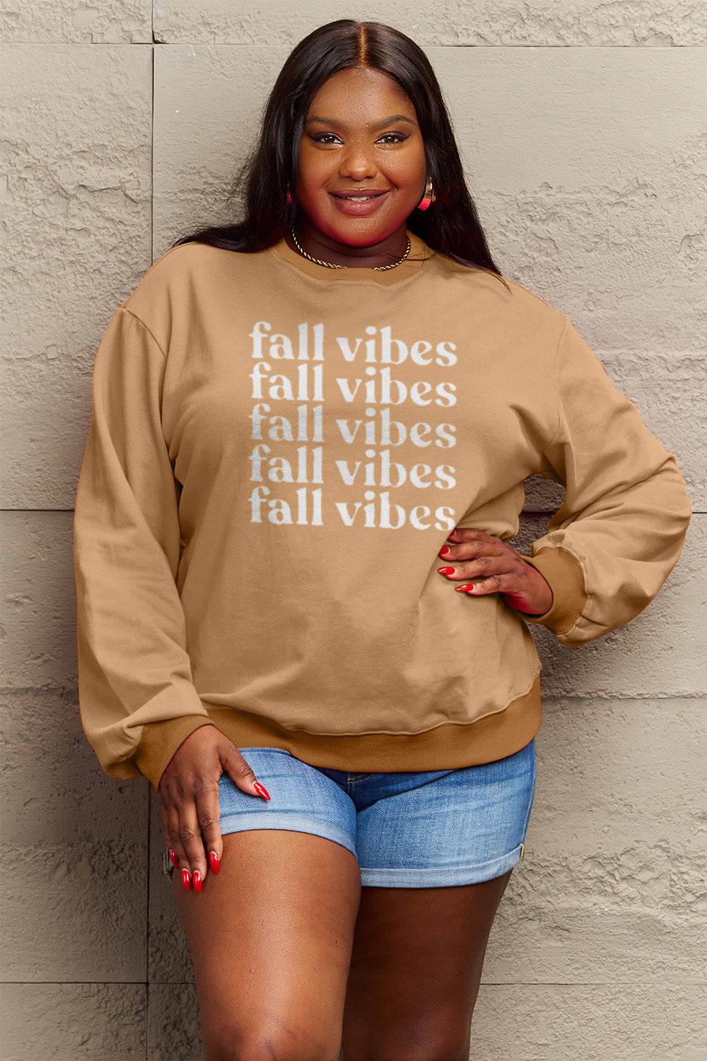 Full Size FALL VIBES Graphic Sweatshirt - Body By J'ne