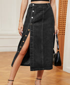 Button Down Denim Skirt - Body By J'ne